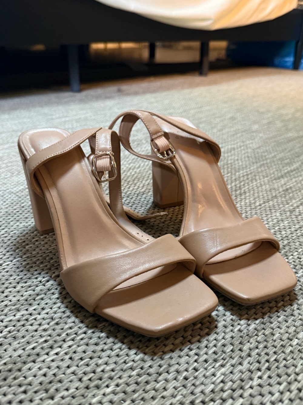 a new day Nude Block Heel Sandals with Ankle Strap
